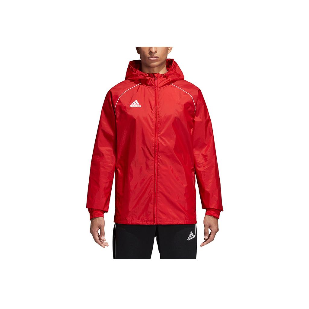 Adidas Performance Core 18 Rain Jacket Breathable Comfortable Soft Long Sleeve Jacket Men Jacket Energy-Red White CV3695