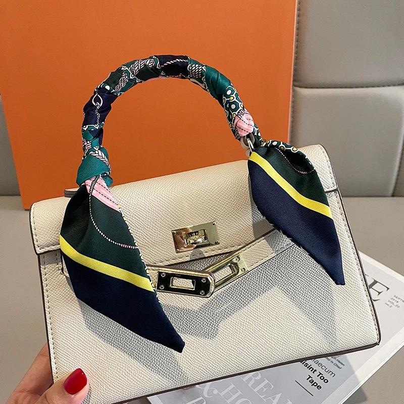 Women Silk Scarf Printed Series Hairband Neck Tie Foulard Beach Shawl Versatile Lady'S Fashion Accessory Binding Bag Ribbon