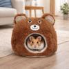 Cozy Cartoon Hamster Warm Nest Bear Shape Semi-enclosed Guinea Pig House Windproof Plush Hamster Cotton Nest Winter