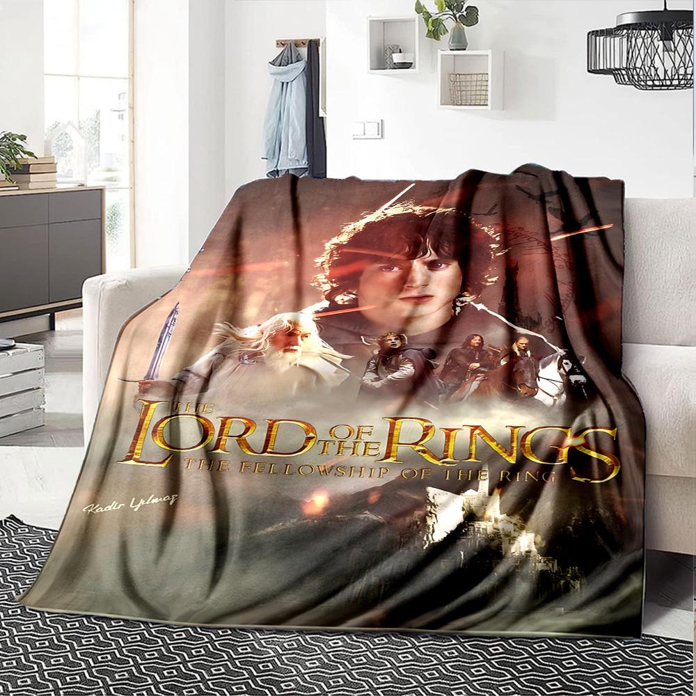1pc Lord of the Rings Fellowship Flannel Blanket - Soft Warm Throw for Home, Office, TravelL1365