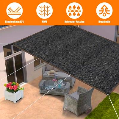 1 Stück UV-beständiges Schattiergewebe Langlebiges Terrassenschattierungsnetz Hochbelastbares schwarzes Schattiernetz Perforiertes Outdoor-Schattiergewebe