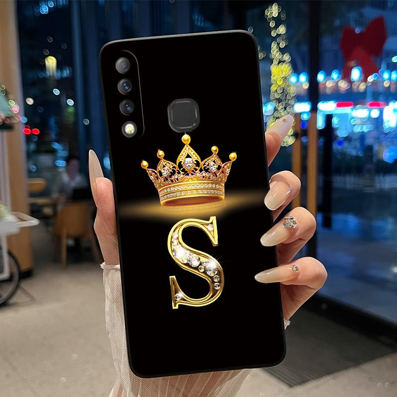 Beautiful A To Z Letter Crown Casing For Infinix S4 Smart3 Plus X626 X267 Case Black Soft Silicone Shockproof Shell