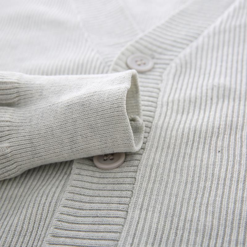 Men's V Neck Knit Cardigan Sweater Korean Style Loose Casual Jacket