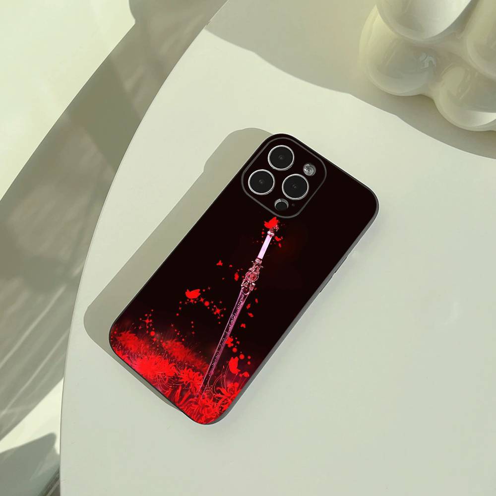 Tokyo-Red Spider Lily-Ghoul Phone Case For iPhone 17,16,15,14,13,12,11 Pro Max,16/15/14Plus,XS Soft Black Cover