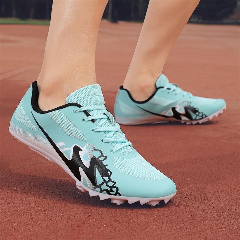 New track and field shoes professional spikes running shoes sports shoes body test competition special support one piece 2025