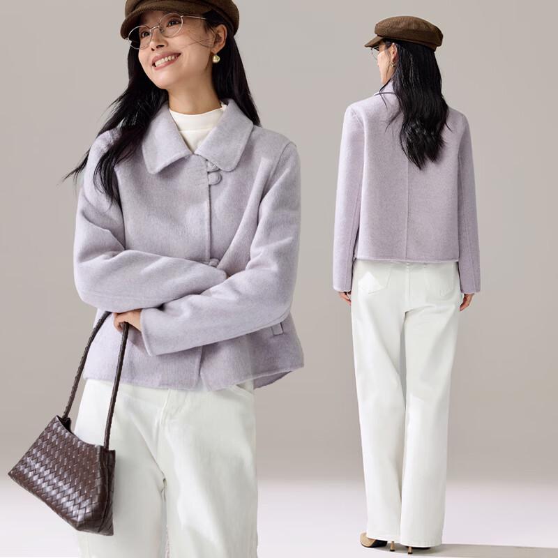 VICTORIA&VERA Women's Wool Blend Short Coat