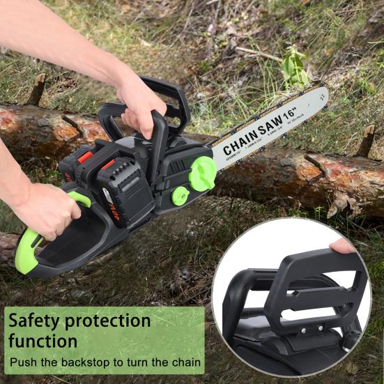 16 Inch Cordless Chainsaw Brushless Motor Electric Chainsaw Battery Powered Chainsaw with 2 x 4Ah Batteries Auto-Lubrication Chain Saw