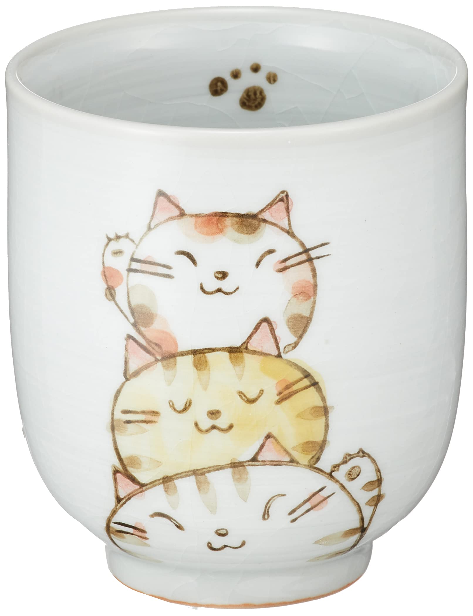 

Utsuwa Roan Seto Ware Small 200ml Yumekobo Trio the Nyan Made in Cute Utsuwa Teacup, Approx. Capacity, Design, Yellow, Japan, 091-0029