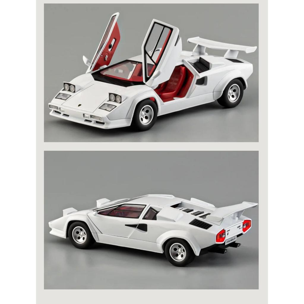 1/24 Lamborghini Countach LP5000s Alloy Classic Sports Car Model Diecast Metal Retro Racing Vehicles Car Model Sound and Light Kids Toy Gift