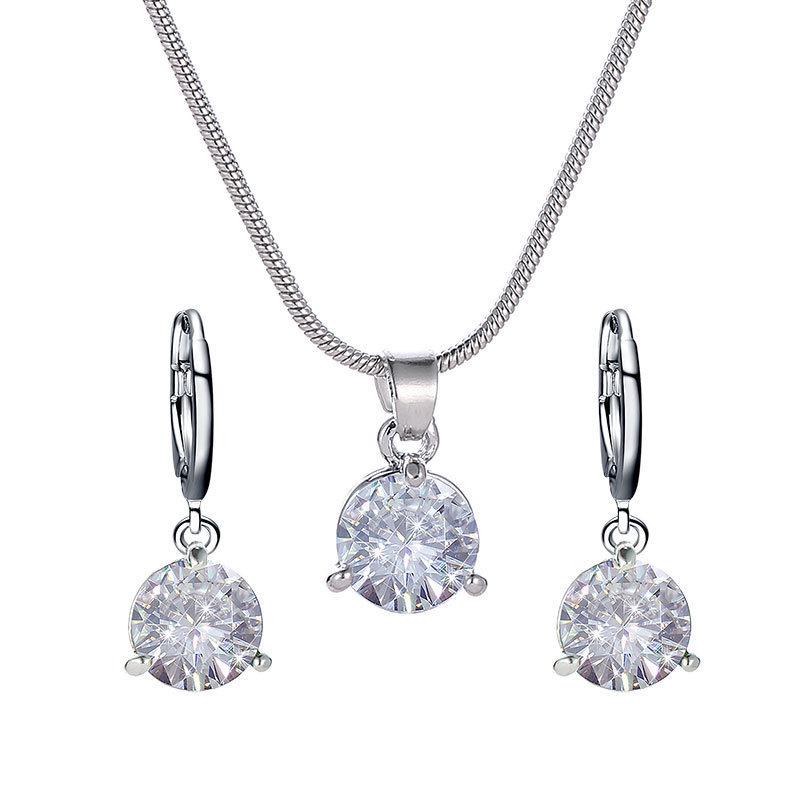 Elegant Pearl Teardrop Necklace & Stud Earrings Set for Bridal