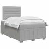 Box Spring Bed with Mattress Light Grey 120 x 190 cm Fabric