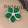 Green Flower Brooch - High-end and Luxurious Accessory for Women, with Anti-glare Function and A Waist-closing Buckle.