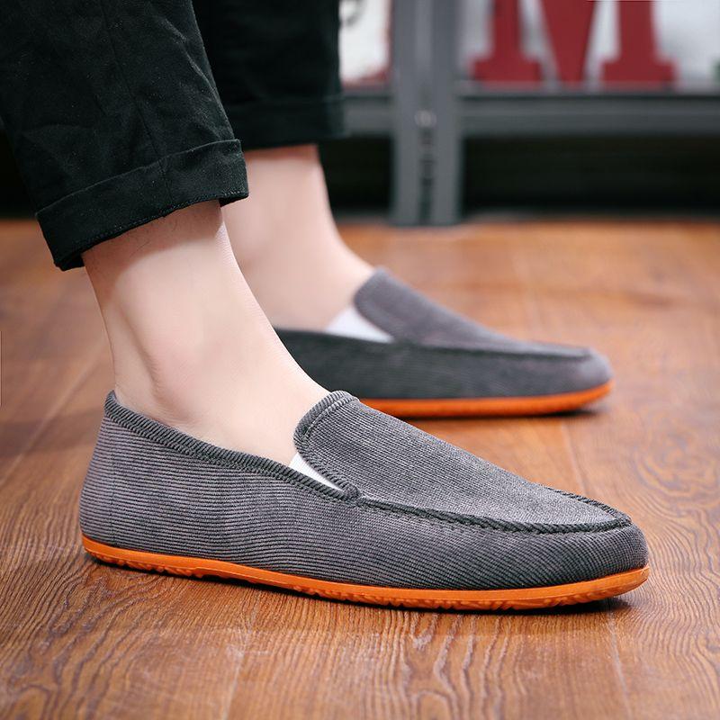 Summer Breathable Men's Shoes Old Beijing Canvas Shoes Men's Korean Version Bean Shoes Casual Shoes Driving Lazy Shoes Men's Cloth Shoes