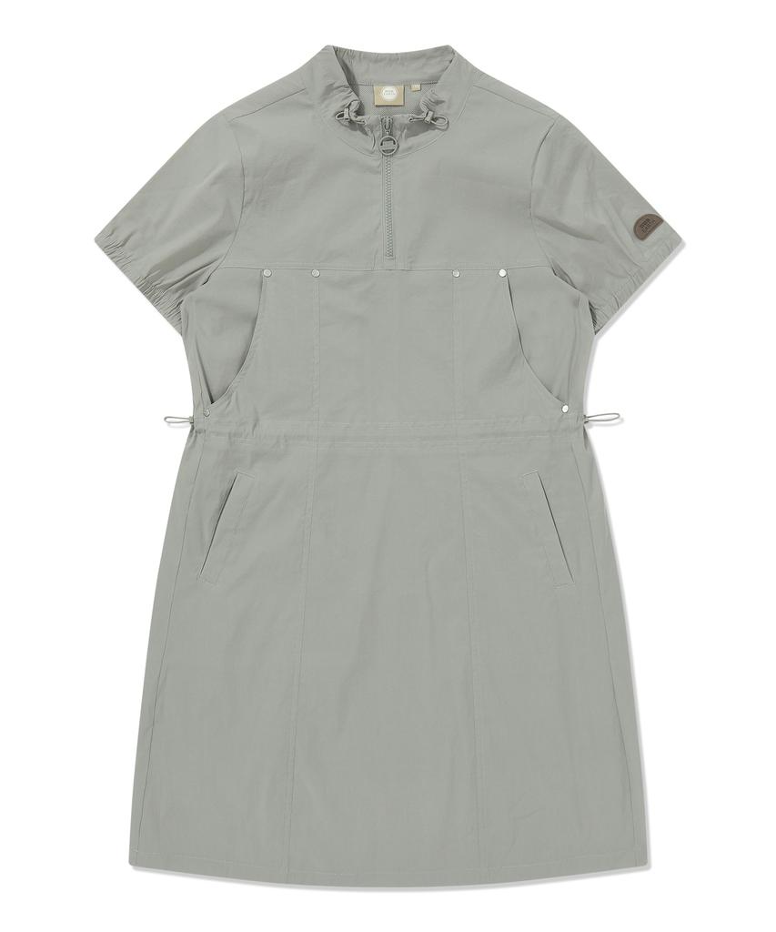 BBC EARTH Women'S High-Neck Zip-Up Dress Olive