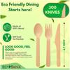 300 PCs Wooden Disposable Knives for Eating Splinter Free Compostable Knives EcoFriendly 100% Natural Wooden Knife for Party an