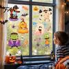 DIY Halloween Window Decorations Static Clings, Cartoon Ghost Pumpkin Witch Monsters Decals, Waterproof Spooky Theme Glass Clings Removable