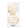 2Pcs Christmas Baubles Ornament Sparkling Velvety Sphere Decoration For Christmas Tree Wreath Mantels Window Display