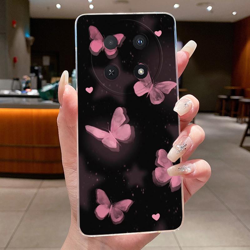 Phone Case For Huawei Nova 12i / Nova 13i Coque Capa Butterfly Bow Protective Casing Transparent Soft Silicone TPU Cover Fundas