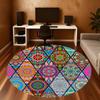1pc Mandala Colorful Round Chair Mat Area Rug - Non-Slip, Floor Mat for Office, Bedroom, and Indoor Decor C1118195