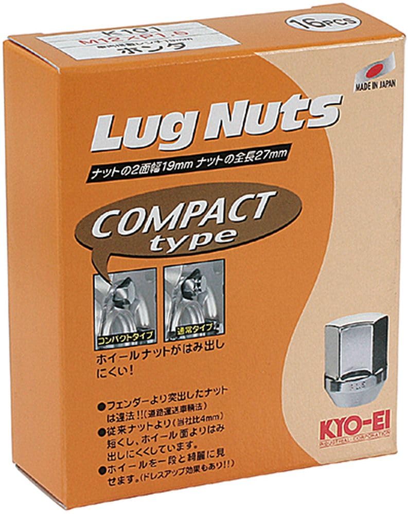 Compact Lug M12 x KYO-EI Nuts, 16-Pack, 19-HEX, P1.5, K101-16P