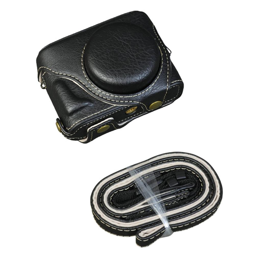 For Fujifilm X Half Camera Case Buffalo Texture Leather Protective Cover with Battery Opening