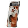 Cute Red Fox dárkové pouzdro na luxusní telefon Samsung GalaxyZ Flip 4 5 Fold Black Hard PC Shell pro Samsung Z Flip 3 Cover Couqe