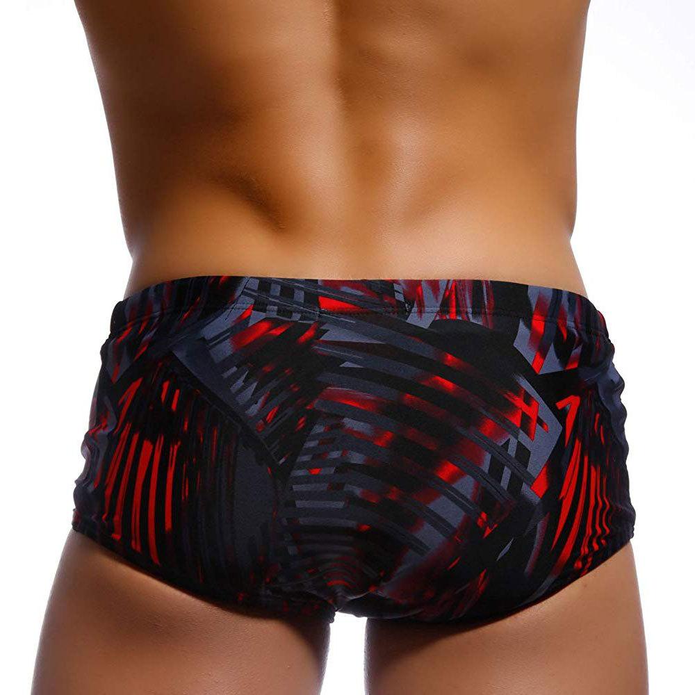 Black Red Phantom Abstract Quick-drying Men's Swimming Boxer