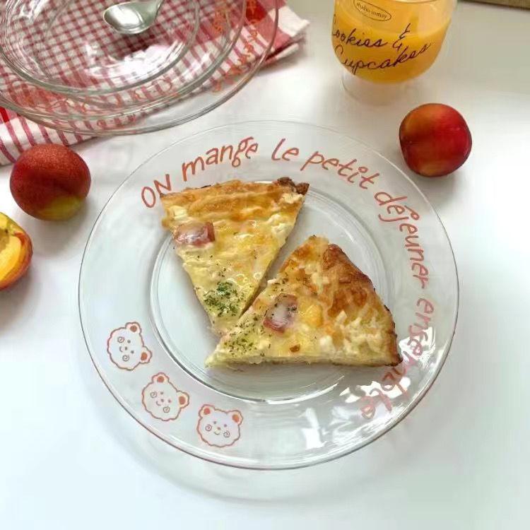 

Cute Cheese Glass Plate Delicate Salad Platter Photo Props for Fruit Plate Household Dinner Plate Fruit Bowl