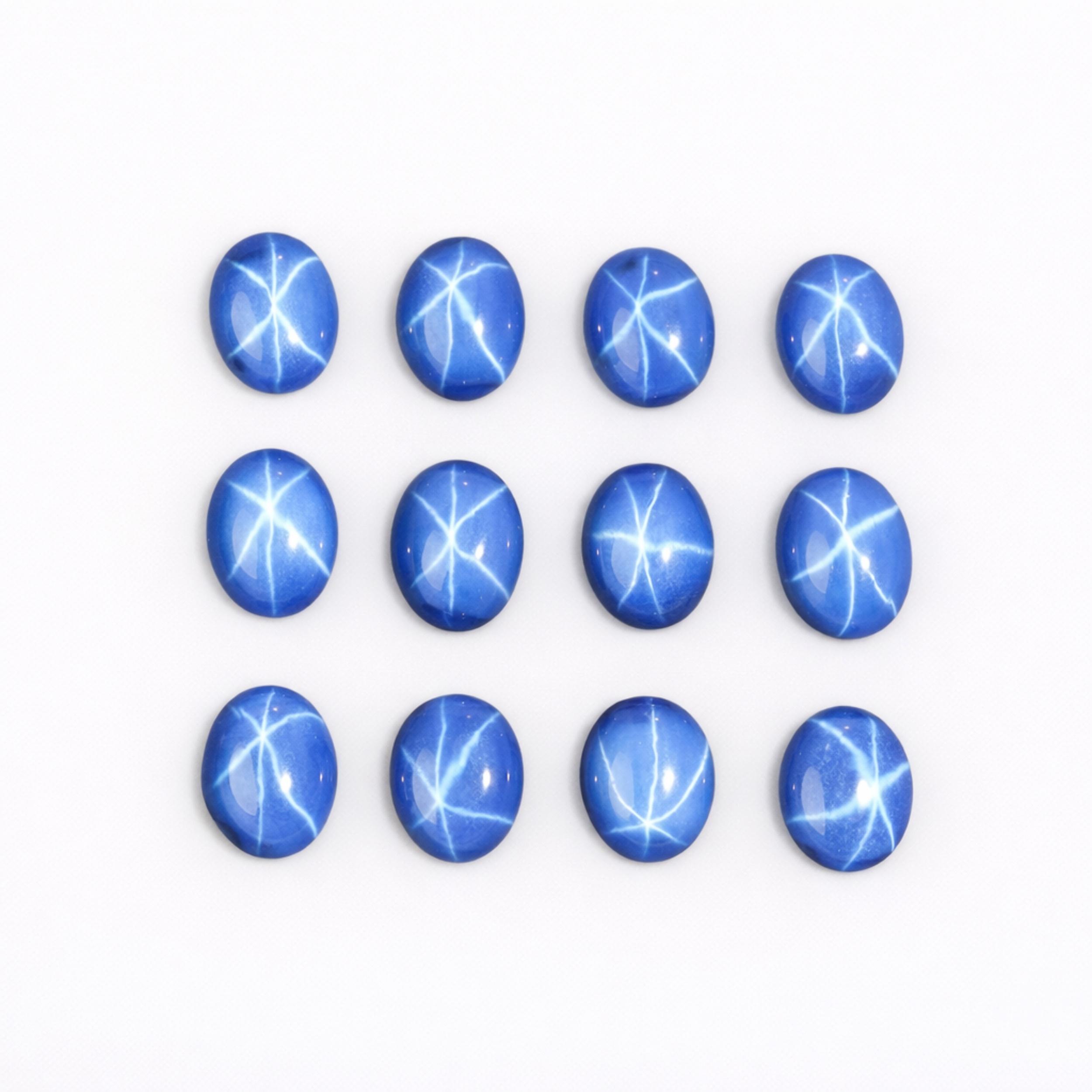 Синий сапфир «Звезда», кабошон, партия 14x10 мм, овальный – Сапфир «Звезда», драгоценный камень для изготовления ювелирных изделий 1 Piece синий