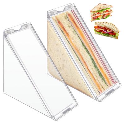 2Pcs Triangle Sandwich Containers Transparent Sandwich Storage Box Plastic Sandwich Packing Case for Breakfast Bento Camping