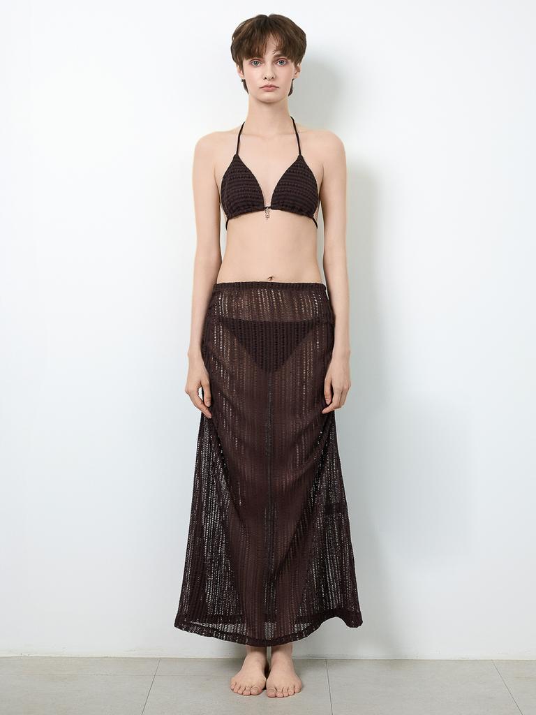 Loe Carmen Knit Bikini + Maxi Skirt Set (3Pcs) 2Colors