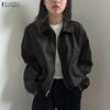 ZANZEA Women Spring Autumn Casual Long Sleeve Zipper Jackets
