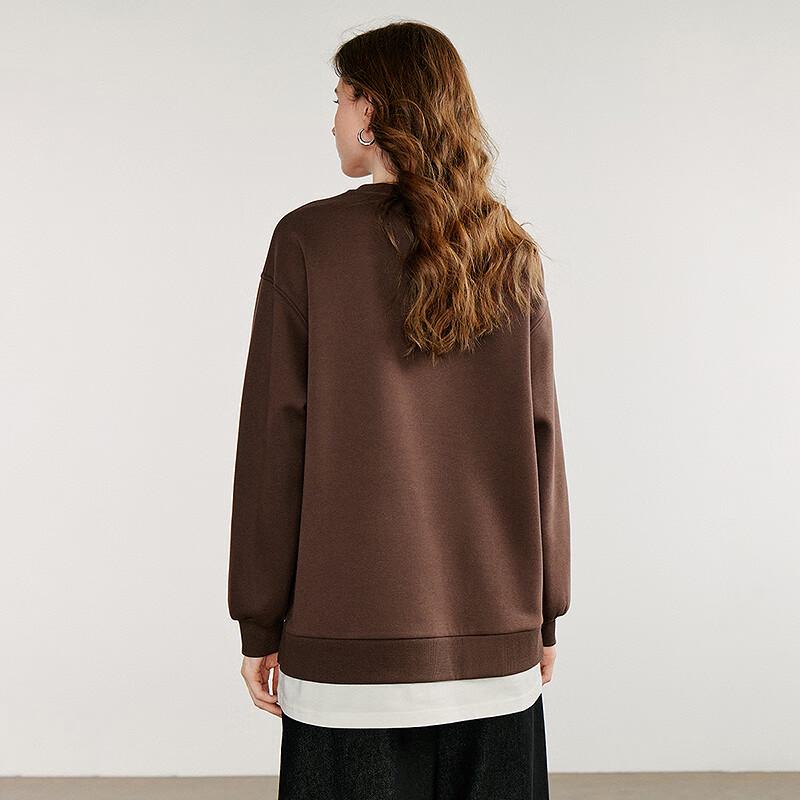 Chuyu Women's Color-Block Faux Two-Piece Floral Sweatshirt