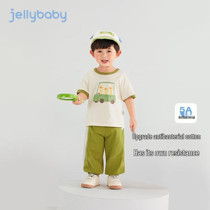 JELLYBABY Kids  Casual Summer T-shirt & Anti-Mosquito Pants Set 120