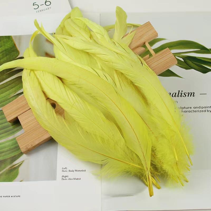 50Pcsdiy Handmade Feathers Long Feathers Off White Purple Tail Jewelry Accessories Mask Handicrafts Clothing Accessories