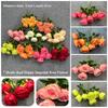 7 Heads Real Happy Imperial Rose Flower 9 Colors Photography Photo Gift Valentine's Day Flowers Mini Crystal Grass Bouquet