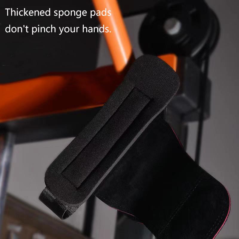Double Layers Pu Leather Gloves Wrist Straps For Weight Lifting Grips Women Men Gym Deadlift Training Bench Press Pull-Up Gloves