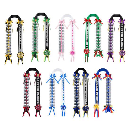 2026 Graduation Money Lei with 11 Cash Holder Double Braided Grad Ribbon Leis Graduation Gifts for Class of 2026 High School College Party Supplies