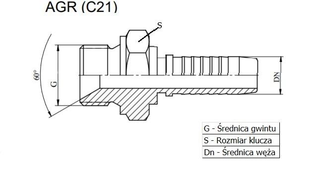 Końcówka Agr Dn25 1 1/4" Bsp S46