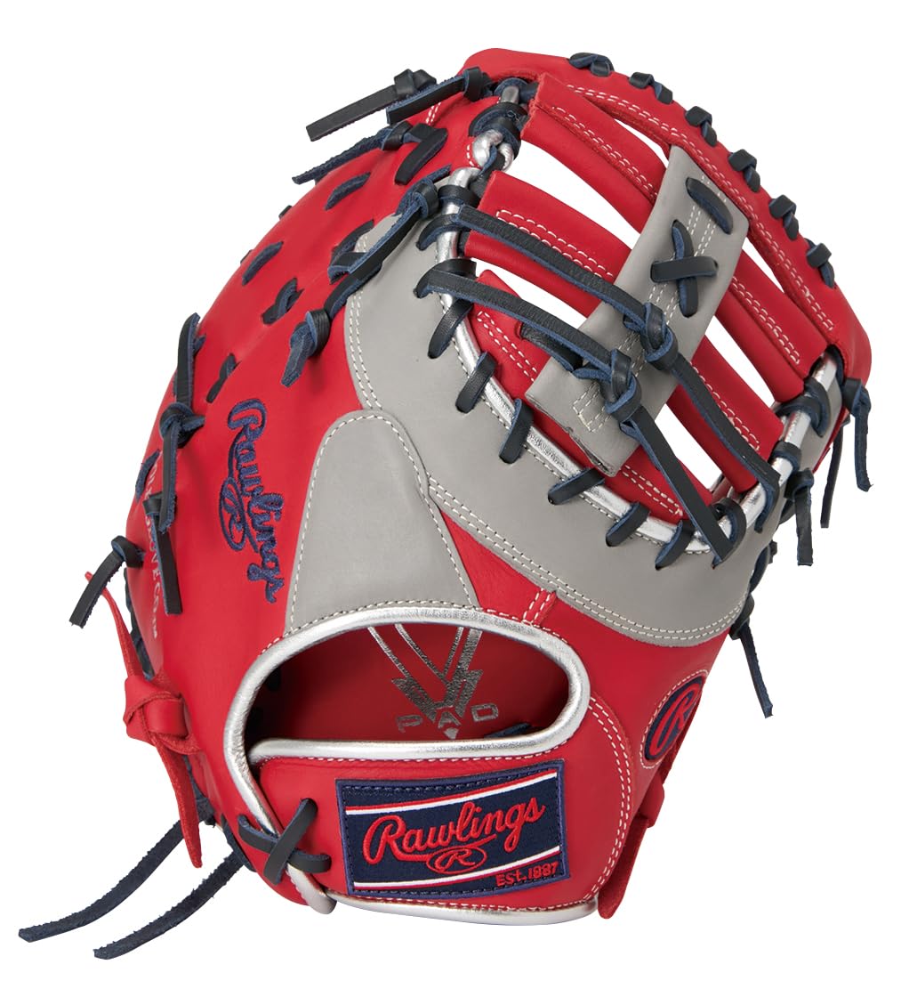 

Rawlings HOH DP COLORS Size 12 worn on left baseball/softball glove, women s model, GS5HDYZ6, Scarlet/Gray [Catcher s Mitt], (Right-handed throw,
