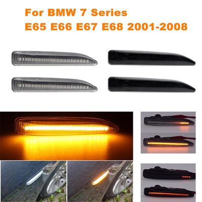 2x Car Dynamic LED Front Fender Side Marker Lights Turn Signal Indicator Lamps 12V For BMW 7 Series E65 E66 E67 E68 2001-2008
