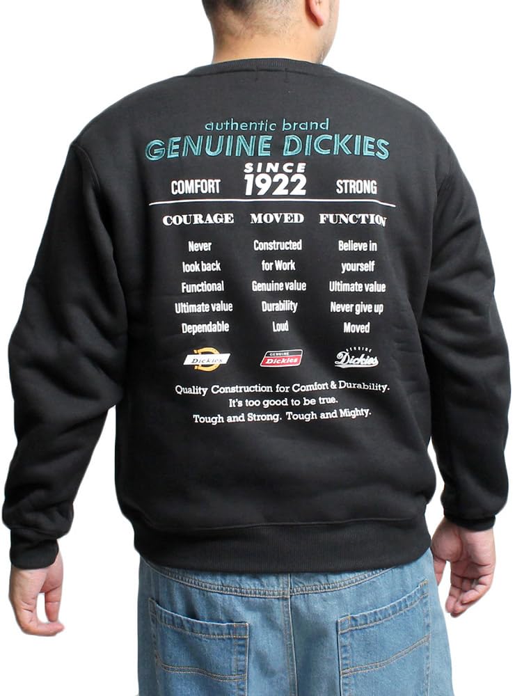 

Genuine Dickies Men s Plus Size Fleece-Lined Sweatshirt with Back Print, Size 5L, Black (49)