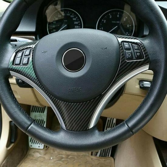 Carbon Fiber Steering Wheel Frame Trim Cover Car Trim For BMW E90 E92 E93