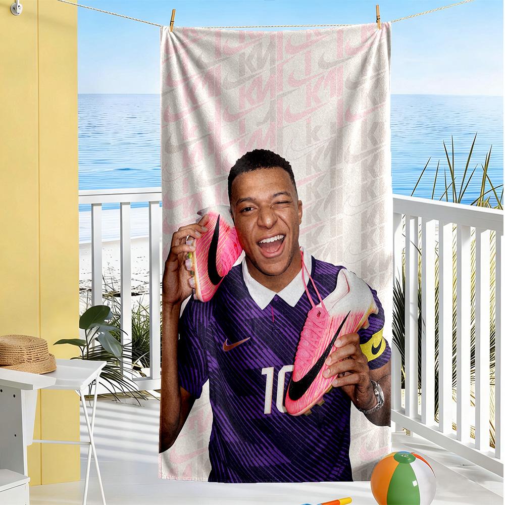 Mbappe Beach Towel Quick-Dry Soft Microfiber Comfortable Lightweight Perfect for Traveling Yoga Camping and Swimming