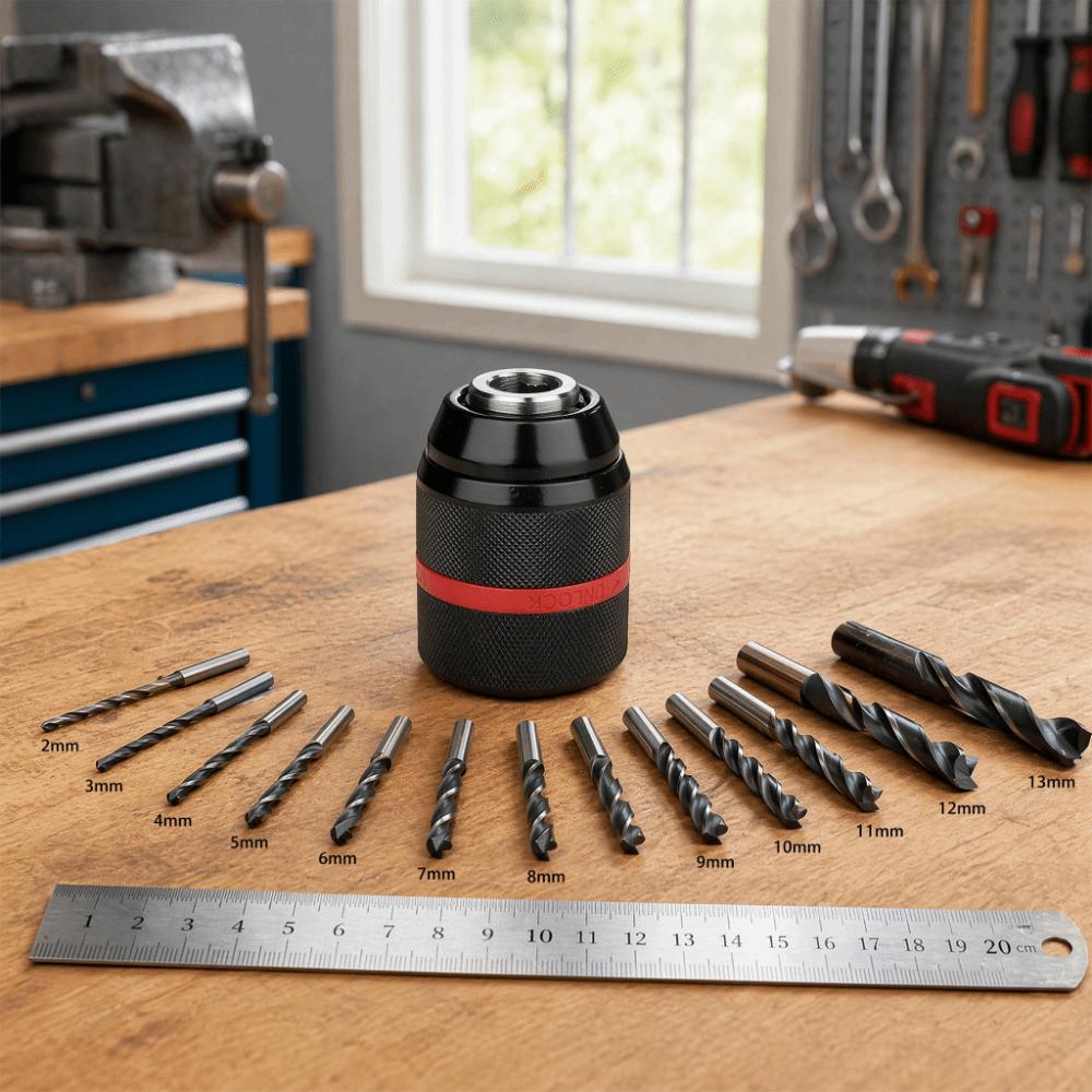 2-13mm Capacity Keyless Drill Chuck 1/2-20UNF Mount Power Drill Chuck  Multiple Purposes