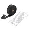 Exhaust Heat Wrap 2000℉ Black Car Exhaust Pipe Heat Insulation Wrap 50mm X 15m with 10 Stainless Steel Cable Ties Pipe Wrap