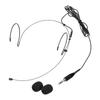 Uxcell Ear Hook Headset Microphone Double Over-Ear Omnidirectional Wired Condenser 3.5mm TRS Plug 3.9 Feet Cable Black