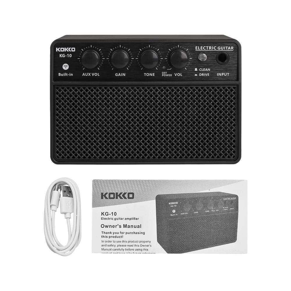 KOKKO 10W Small Electric Guitar Amp Mini Portable Guitar Practice Speaker for Daily Practice Street Performances