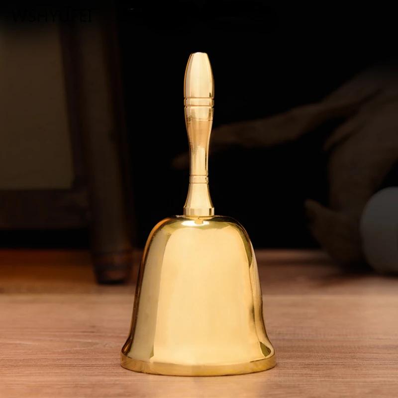 1pc Hand Shaking Copper Bell Meeting Reminder Bell Restaurant Serving School Activity Bell Temple Supplies Christmas Decorations