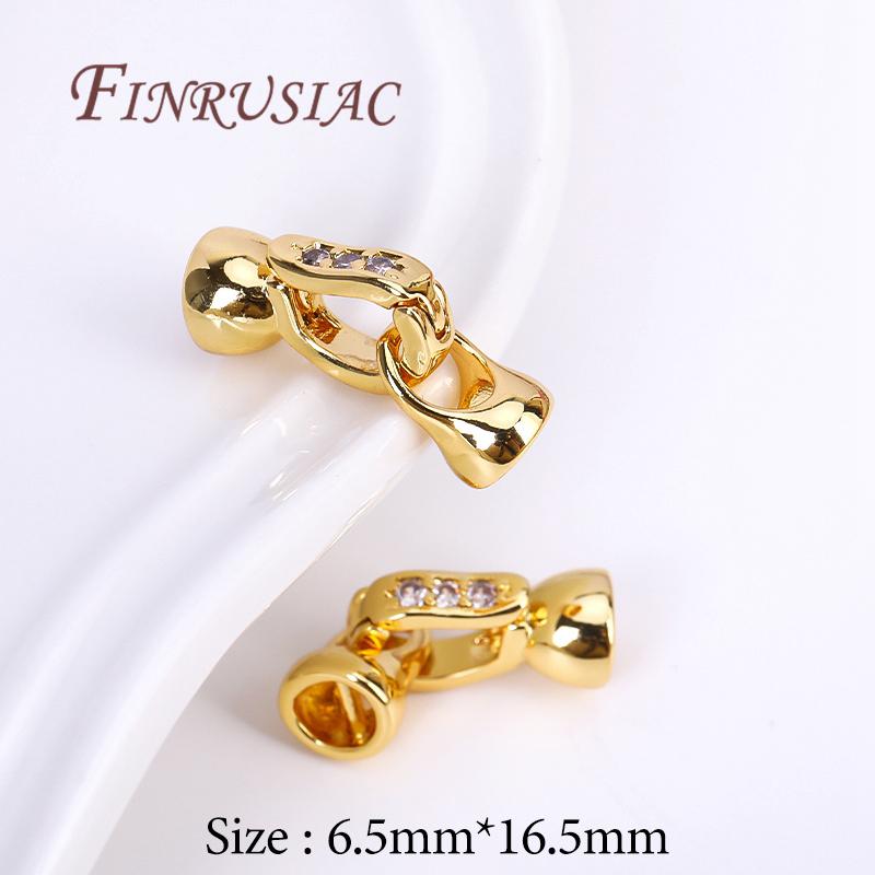 18K Gold Plated Connectors For Jewelry,Brass Zircon Clasps For Bracelets Accessories,DIY Jewelry Making Supplies,Pearl Clasp